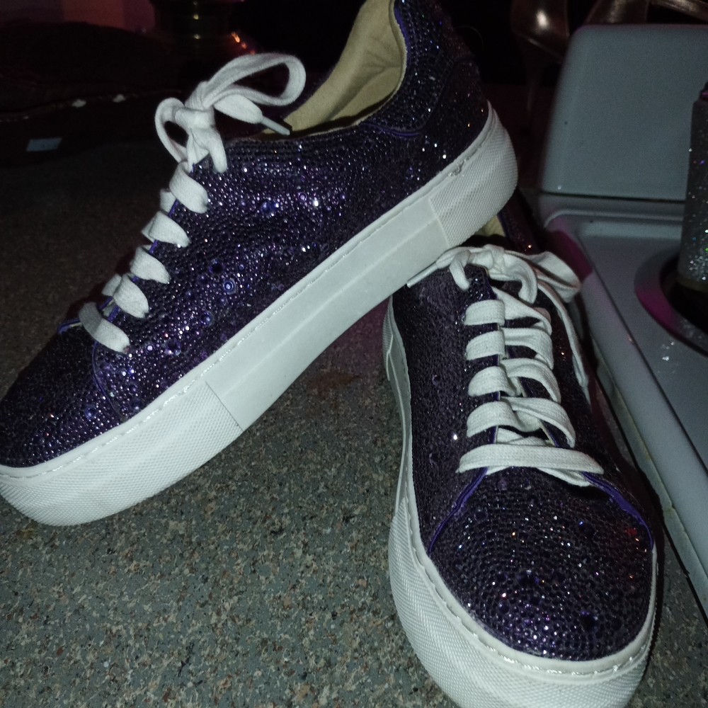 Betsey Johnson Purple Glitter Sneakers